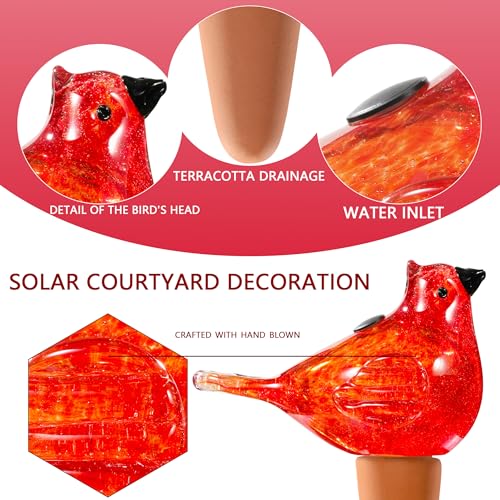Glass Bird Shaped Plant Watering Ball Glass Automatic Watering Ball Flower Pot Insertion Spike Drip Irrigation Device Watering Ball Irrigation System Plant Enthusiast Gift