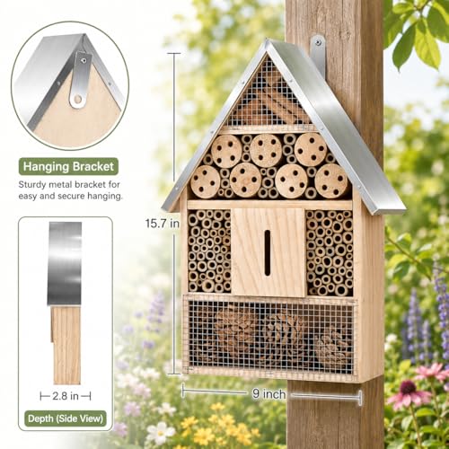 Wooden Mason Insect Bee Butterfly House (500 Gram)