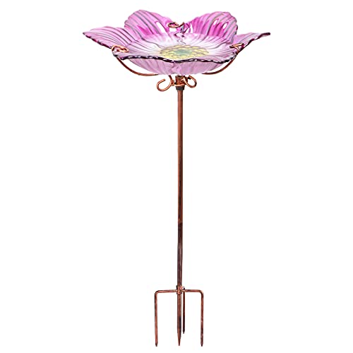 26" Glass Bird Bath