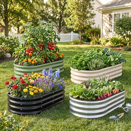 Galvanized Raised Garden Bed Outdoor (2 Count)