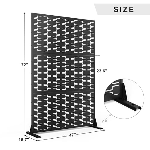 Metal Privacy Screen Outdoor 72" H×47" W (23.52 Sq Ft)
