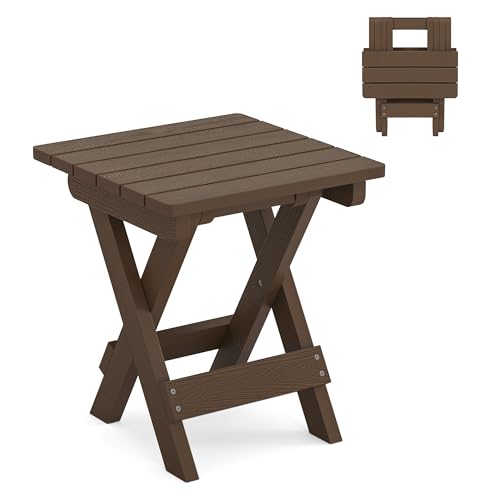 Small Outdoor Folding Side Table HDPS14 Inch Height