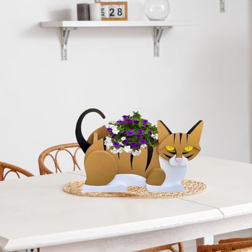 Orange and White Cat Planter Pots