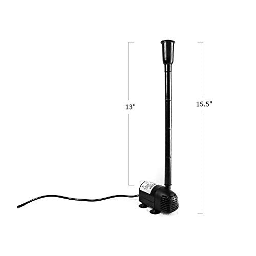 12V 24V DC Brushless Submersible Water Pump 196 GPH for Solar Fountain Hydroponics and Aquaponics