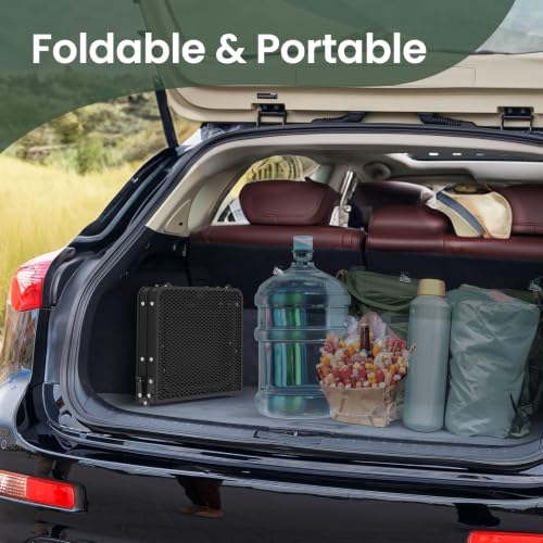 Folding Grill Table Small 2ft with Iron Mesh Top Heatproof (Small / Black Mesh & Storage Net)