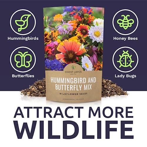 Bulk Wildflower Seeds Butterfly and Humming Bird Mix (4 Ounce)