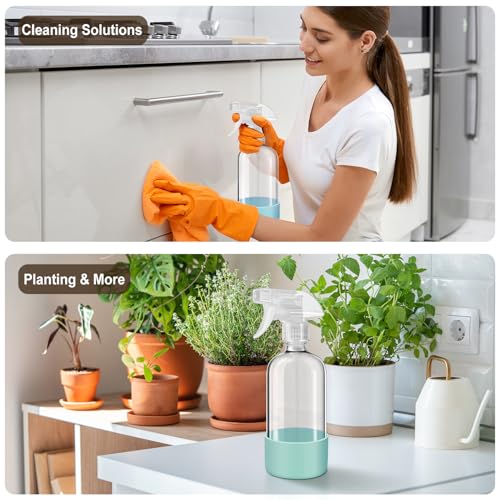 Glass Spray Bottles with Silicone Sleeves (2 Count)