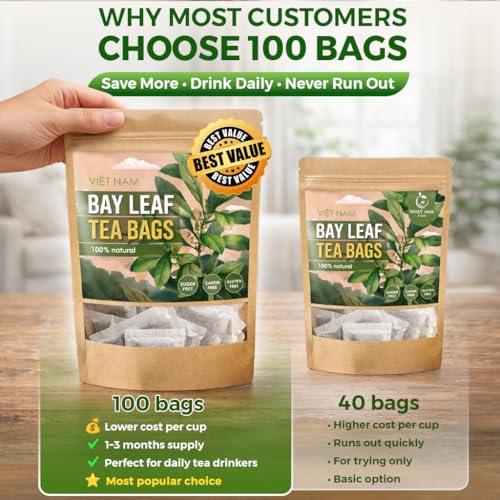 Premium Bay Leaf Tea Bags (50 Count)