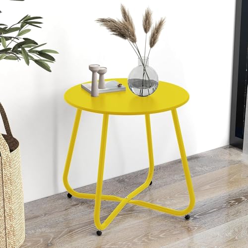 Lemon Yellow Patio Side Table