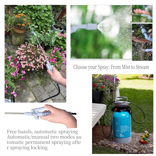Upgraded Reinforced 1.3 Gallon Pump Pressure Sprayer