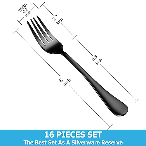 16 Piece Black Dinner Forks Set (16 Count)