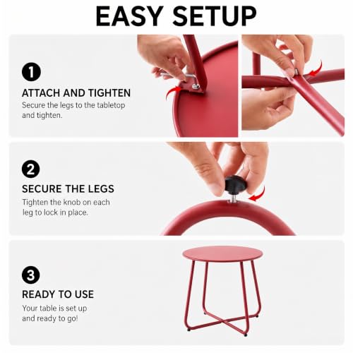 Patio Side Table (Red)