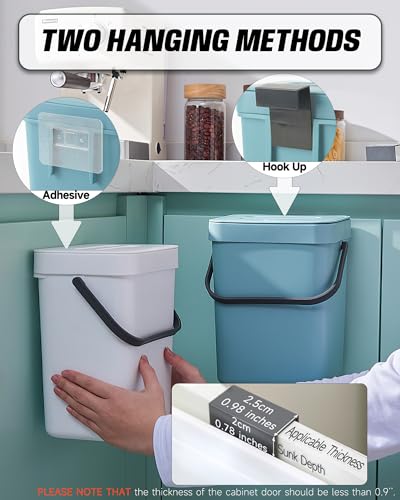 1.3 Gal Hanging Small Trash Can with Lid