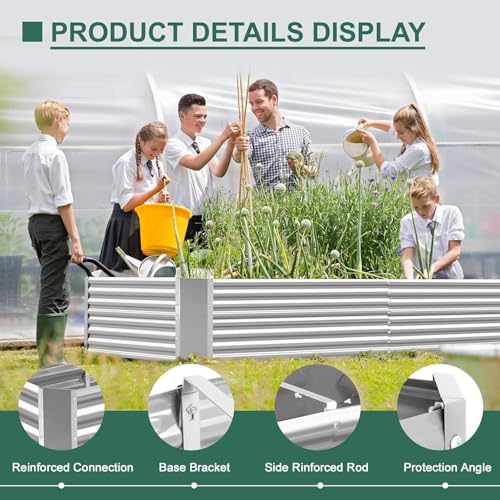 2 Pack 6×3×2 ft Galvanized Metal Raised Garden Bed (2 Count)
