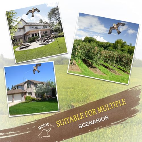 Bird Scarer Kite with 13ft Pole Bird Hawk Flying Kite