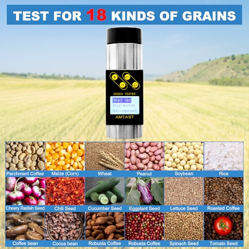 Portable Grain Moisture Meter Seed Humidity Meter for 18 Kinds Farm Crops