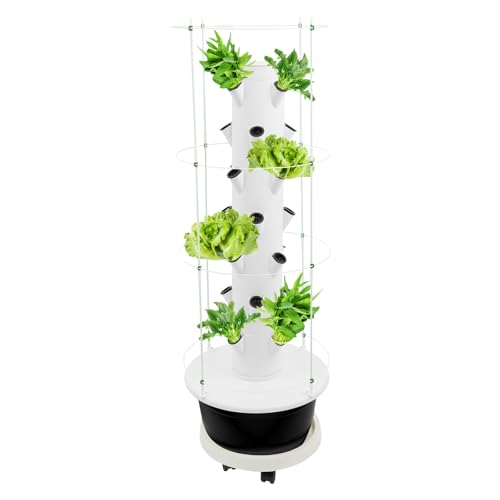 28 Plant Hydroponic Growing Tower with Climbing Trellis
