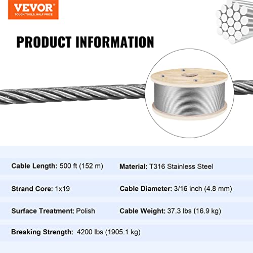3 16 Stainless Steel Wire Rope 500ft