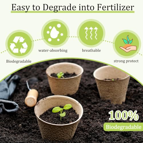 600 Pack 3.15 Inch Peat Pots for Seed Starting (720 Count)