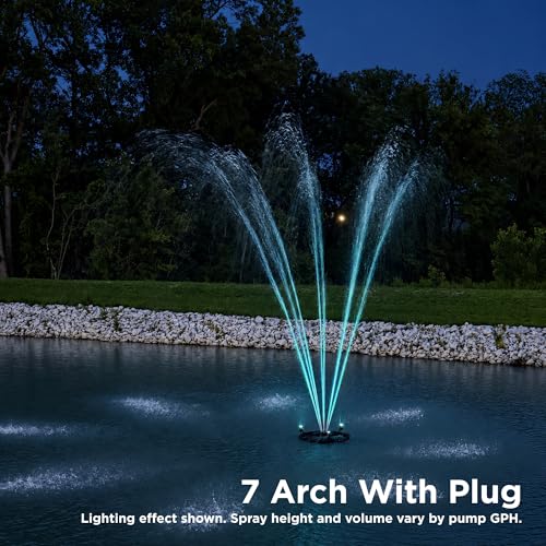 1.75 HP Floating Fountain & Aerator for Ponds and Lakes with 200 ft Cord