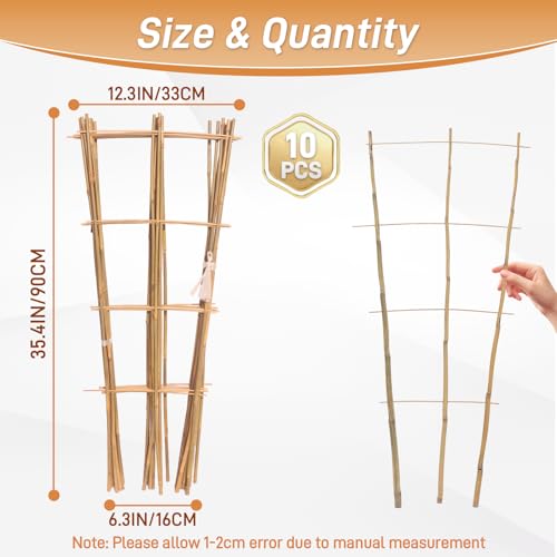10 Pack 3ft Bamboo Trellis for Climbing Plants (10 Count)