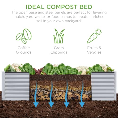 8x4x2ft Outdoor Metal Raised Garden Bed