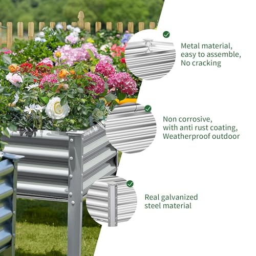 Galvanized Raised Garden Bed with Legs