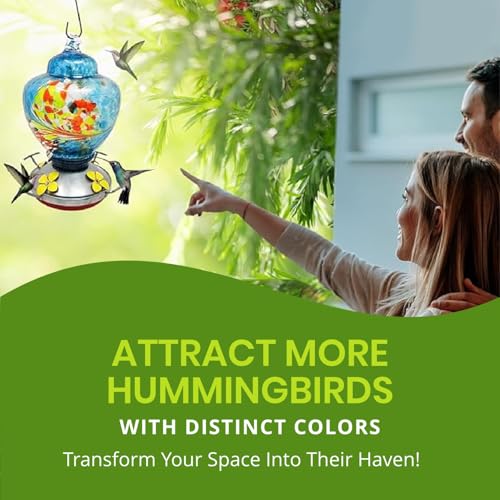 Glass Hummingbird Feeder for Outdoors