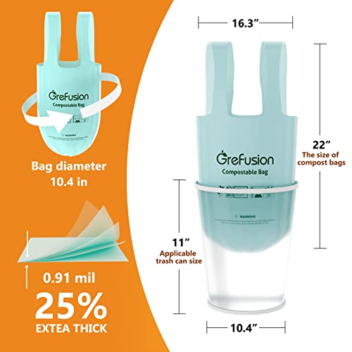Compostable Trash Bags with handle (50 Count)