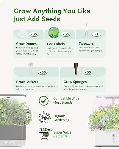 140pcs Hydroponic Pods Kit Compatible with AeroGarden & Most Brands