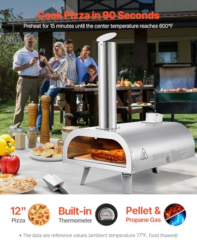 Dual Fuel Pizza Oven Outdoor (Silver)