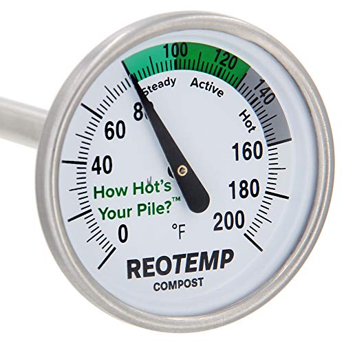 20 Inch Fahrenheit Backyard Compost Thermometer with Digital Composting Guide