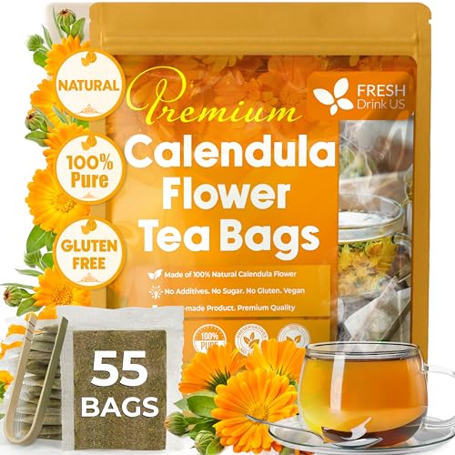 Premium 55 Bags Calendula Flowers Tea (55 Tea Bags)