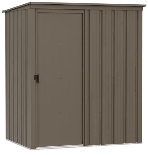 Cover It 5' x 3' Galvanized Steel Outdoor Storage Shed with Pent Roof and Lockable Sliding Doors