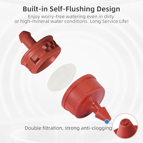 60PCS 2 GPH Pressure Compensating Drip Irrigation Spot Watering Drippers (60 Count)