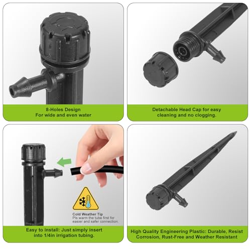 60pcs Drip Irrigation Emitters Irrigation Drippers Adjustbale Drip Emitters (60 Count)