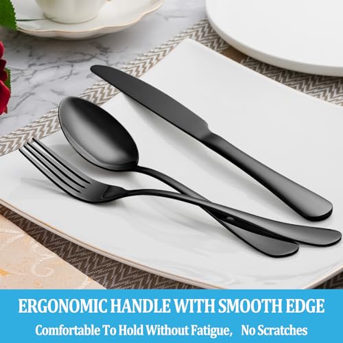 16 Piece Black Dinner Forks Set (16 Count)
