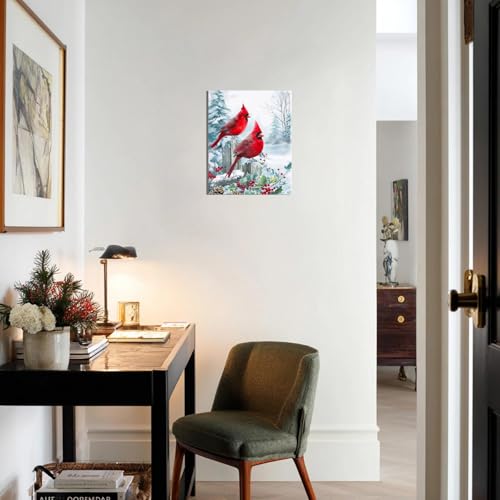 Cardinal Wall Art (12"L x 15"W / Bird Canvas Wall Art)