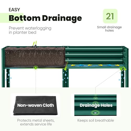 Large Raised Garden Bed with Legs 70.9x22.8x31.5 in