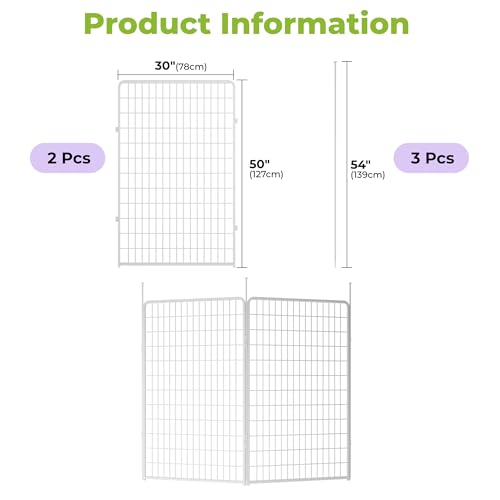 Garden Fence 50 in (50 in(H) x 5.1 ft(L) 2 Panels no gate / White)