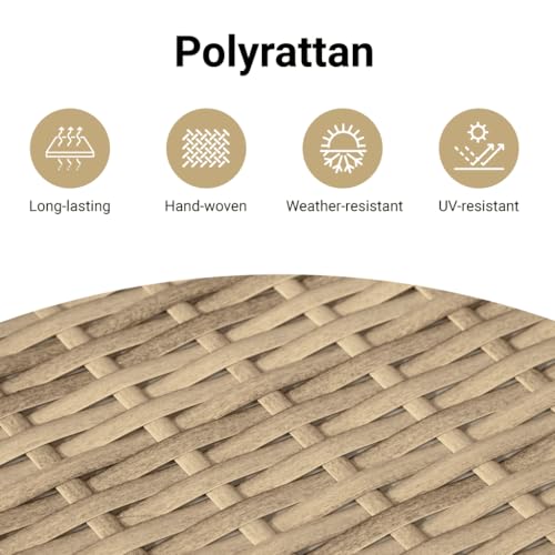 Beige Poly Rattan Robot Mower Garage