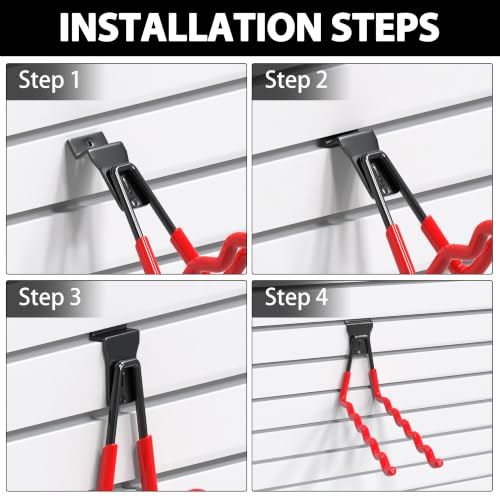 Slatwall Hooks 10 Pack Heavy Duty Multi Sizes (Red / 10)