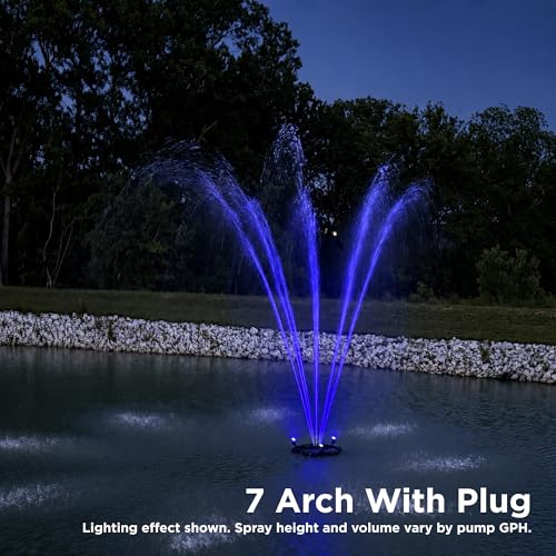 1.75 HP Floating Fountain & Aerator for Ponds and Lakes with 200 ft Cord