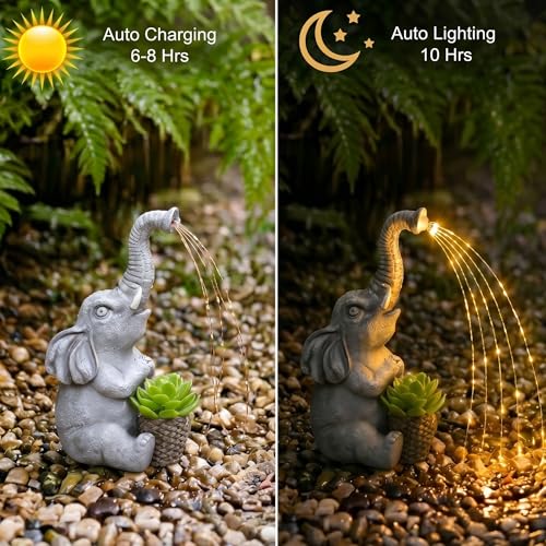 Solar Elephant Statue Lights