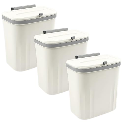 3 Pack Hanging Trash Can with Lid (3 Count)