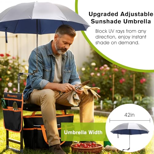Garden Kneeler and Seat with Umbrella