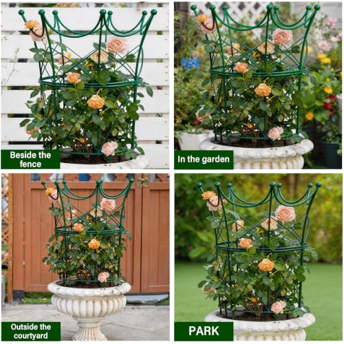 22.9" Peony Cage Sturdy Metal Plant Support for Peonies & Dahlias (Green / 22.9"x18.5")