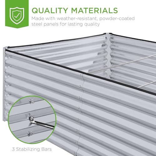 8x4x2ft Outdoor Metal Raised Garden Bed