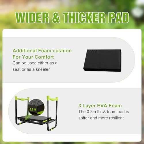 10.9in Wide Foldable Garden Kneeler and Seat
