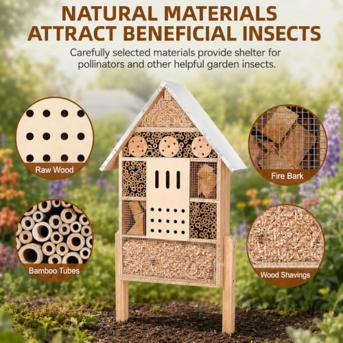 Extra Large Wooden Insect House with Stakes (500 Gram)